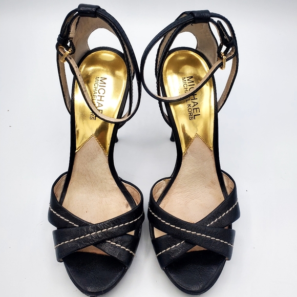 Michel Kors Women Black leather Heels size 8 - Picture 6 of 10